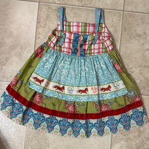Matilda Jane fox apron dress size 18 months like new condition